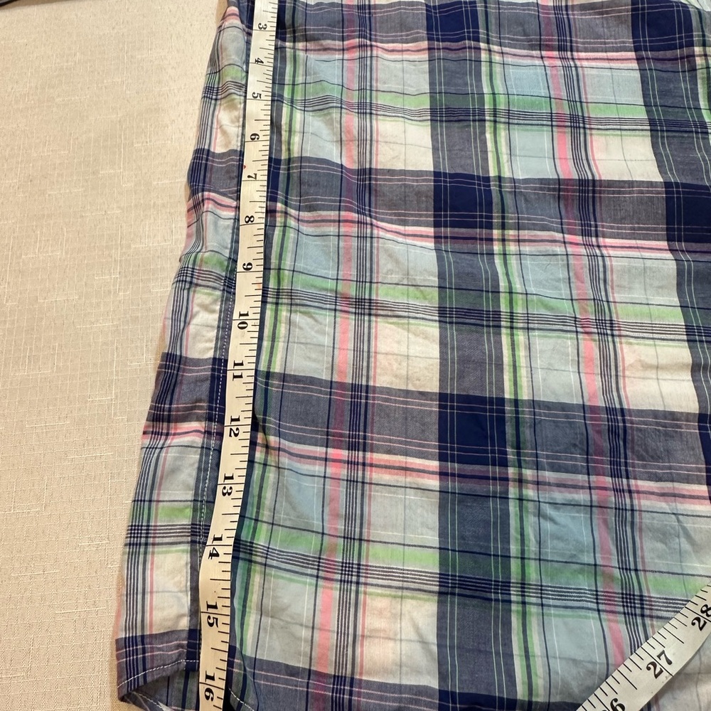 Vineyard Vines Plaid Whale Shirt Large Classic Fit Button Down Pink Navy Green - Picture 8 of 16